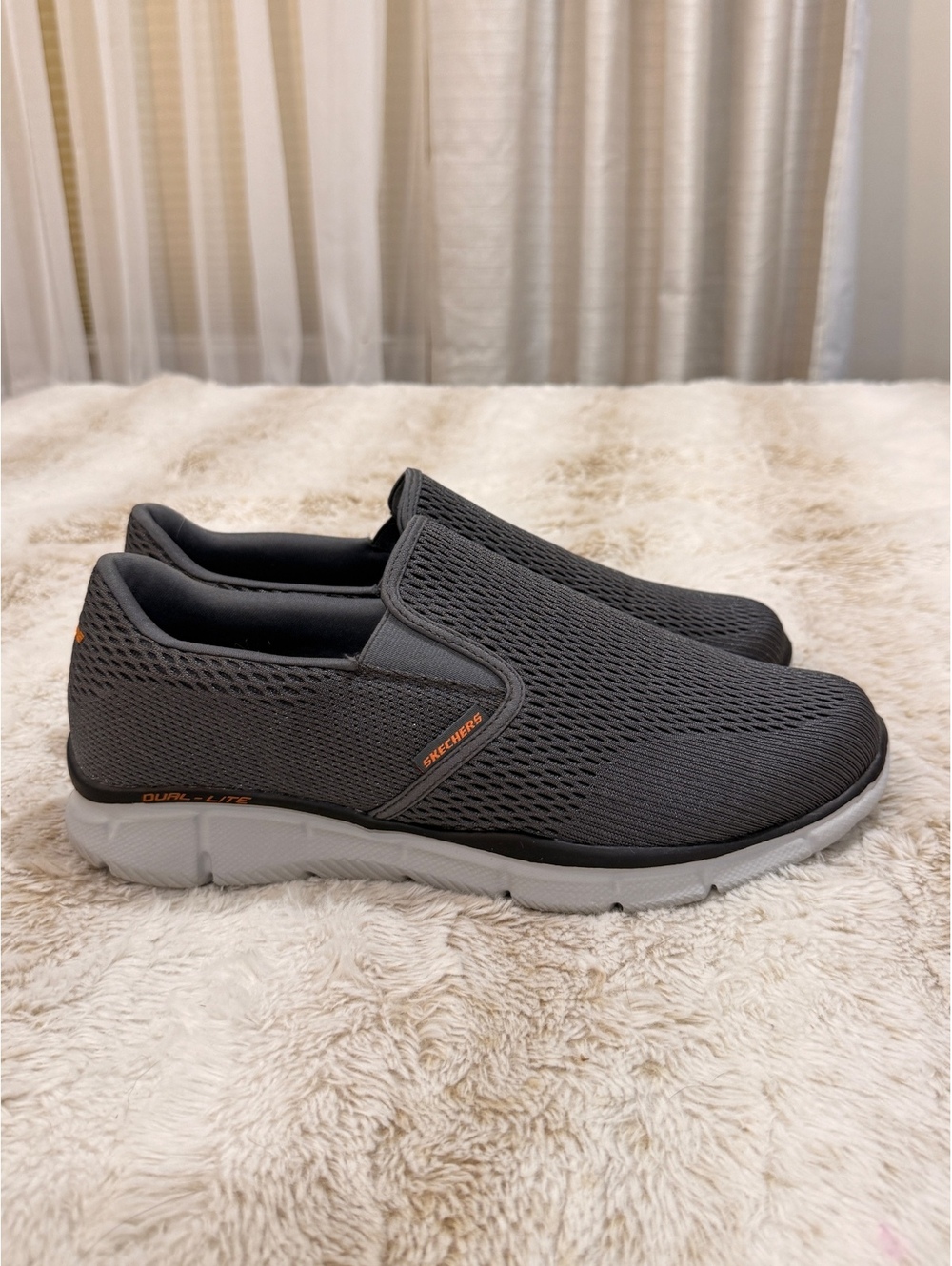 Skechers gray slip-on sneakers